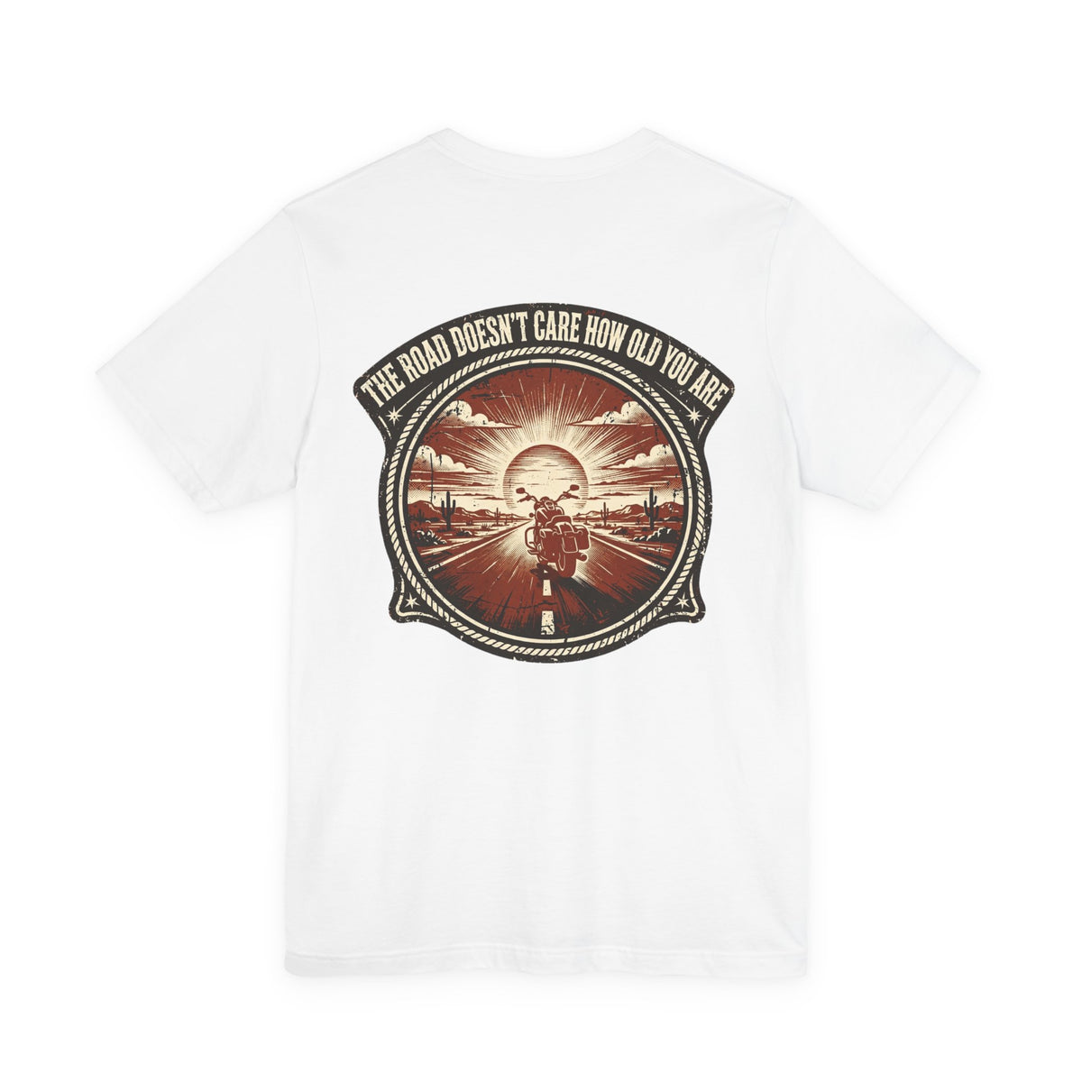 The Road Doesn't Care How Old You Are — Biker Tee