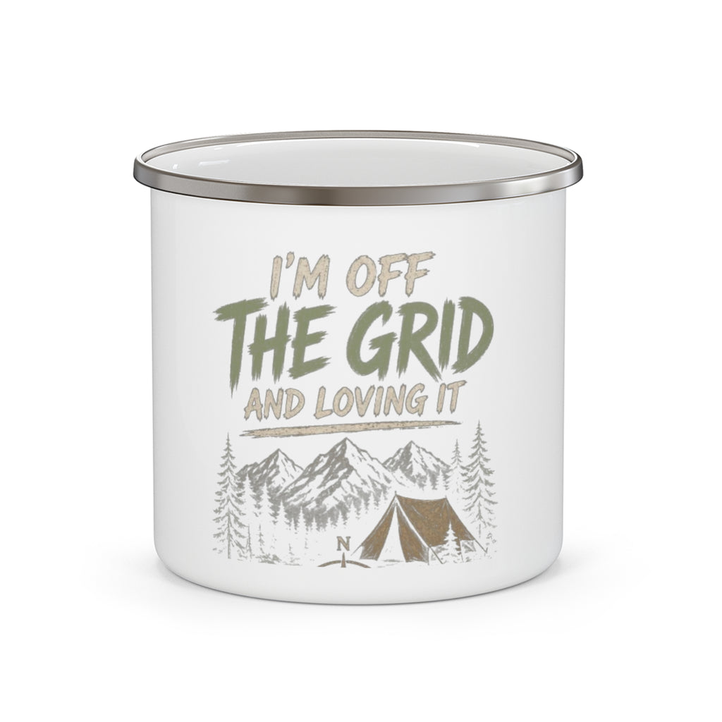 I'm Off the Grid and Loving It — Enamel Camp Mug