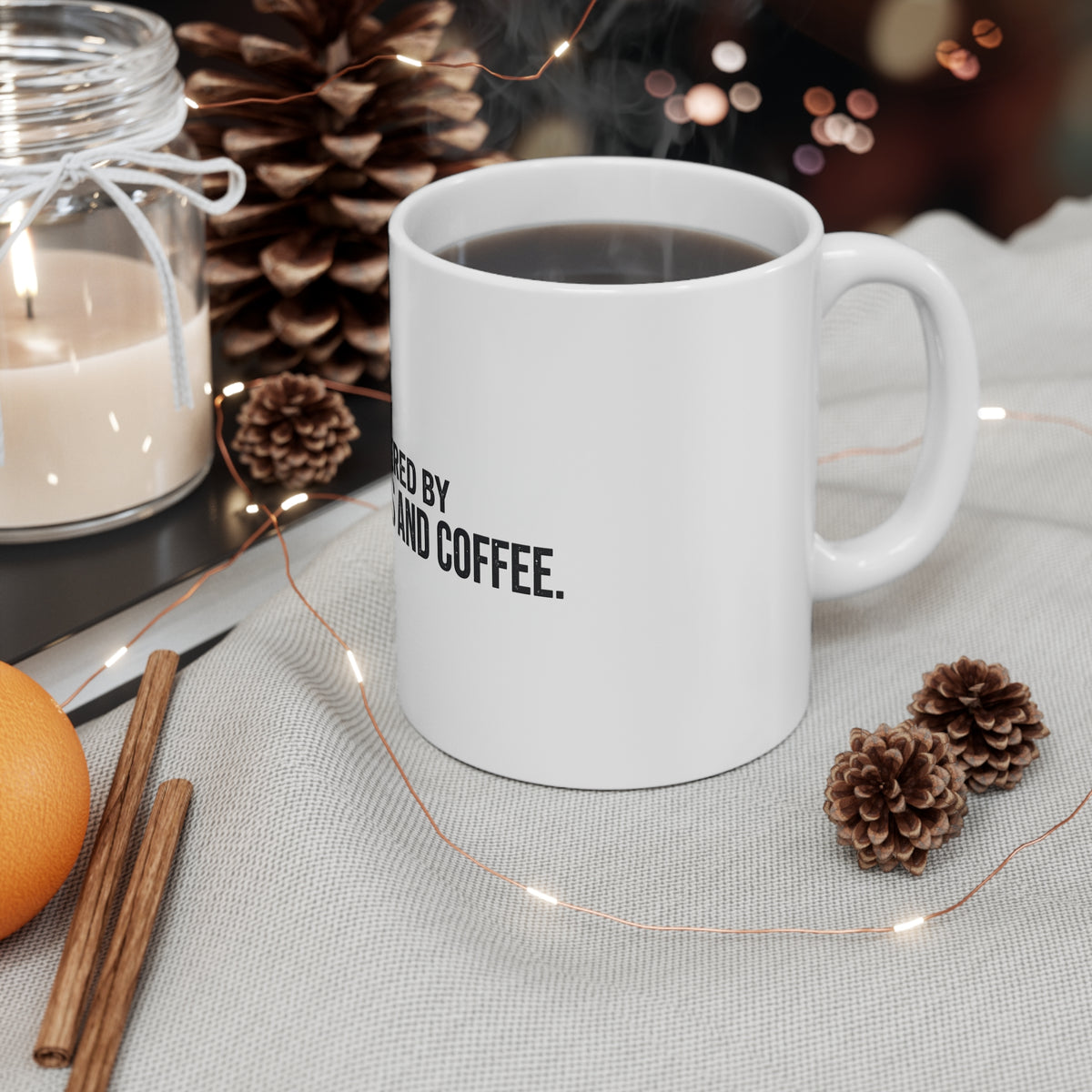 Powered By Paws And Coffee. — Coffee Mug