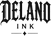 Delano Ink logo - black gothic letters for light backgrounds